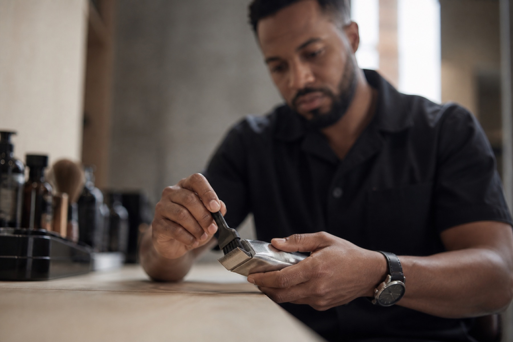 The barber at Bedford & Blade