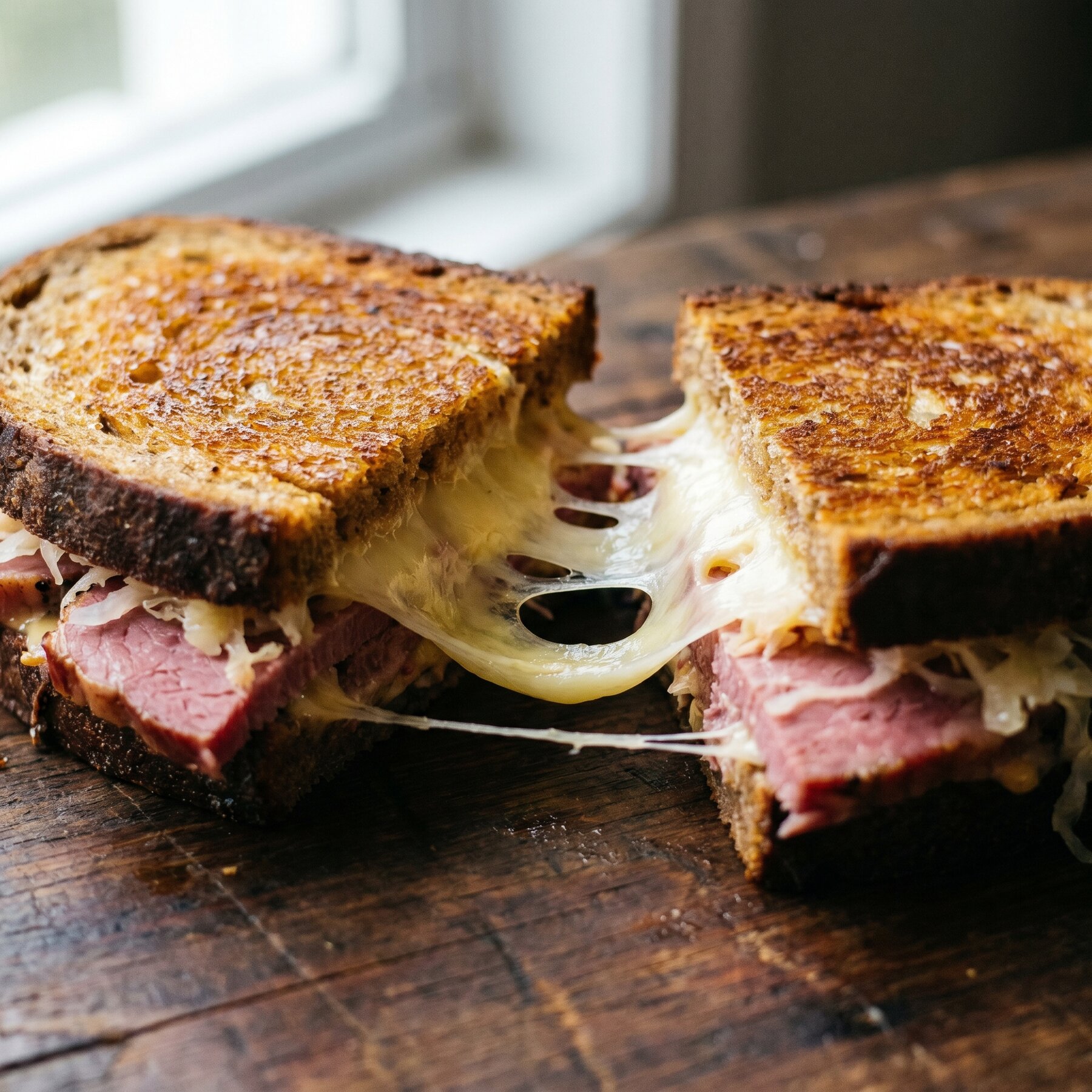 Grilled cheese sandwich close up