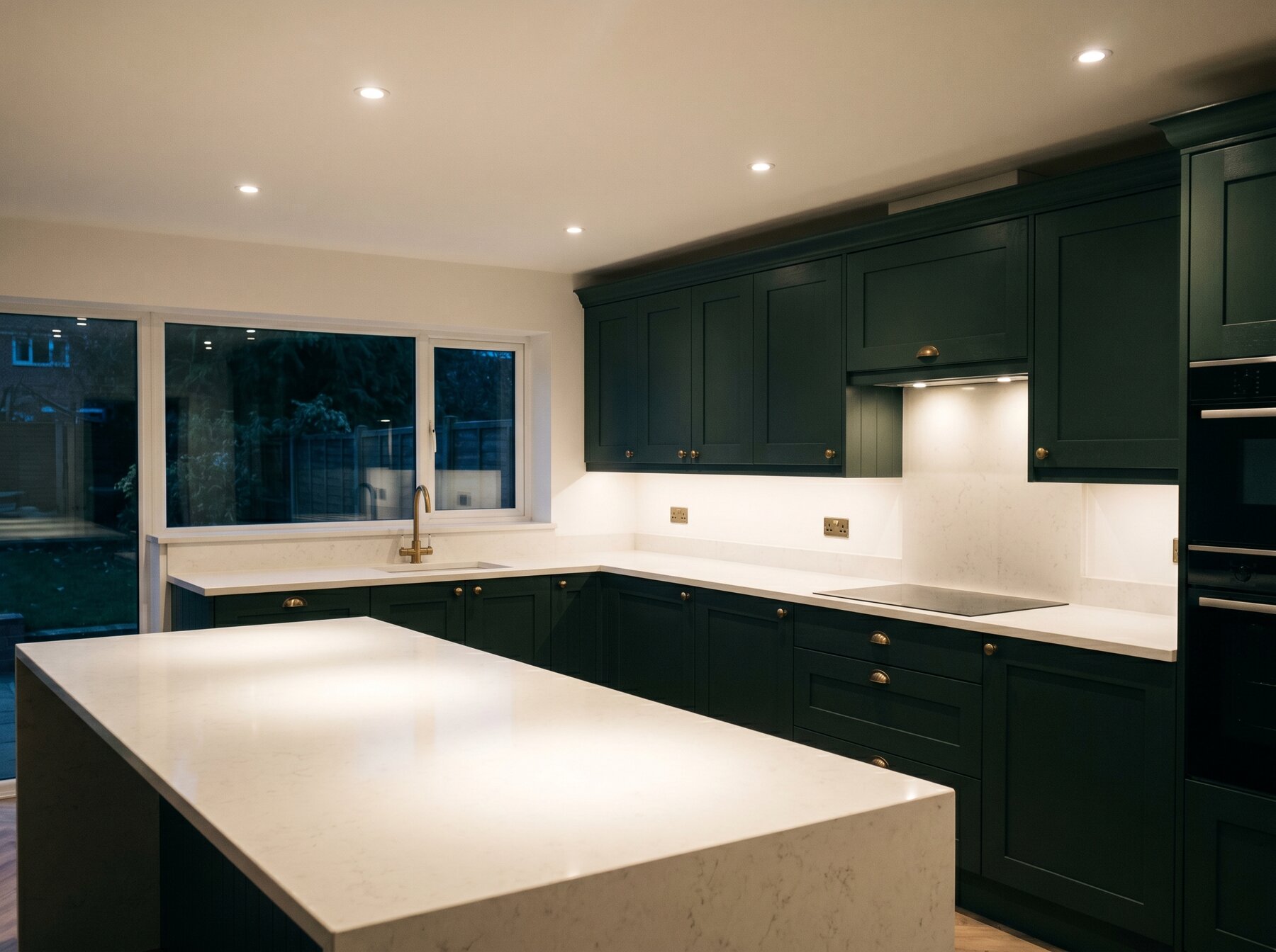 Kitchen downlighting installation